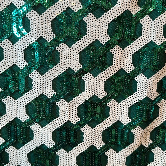 Bob Mackie Green Sequin Tank Top XL - Picture 4 of 6